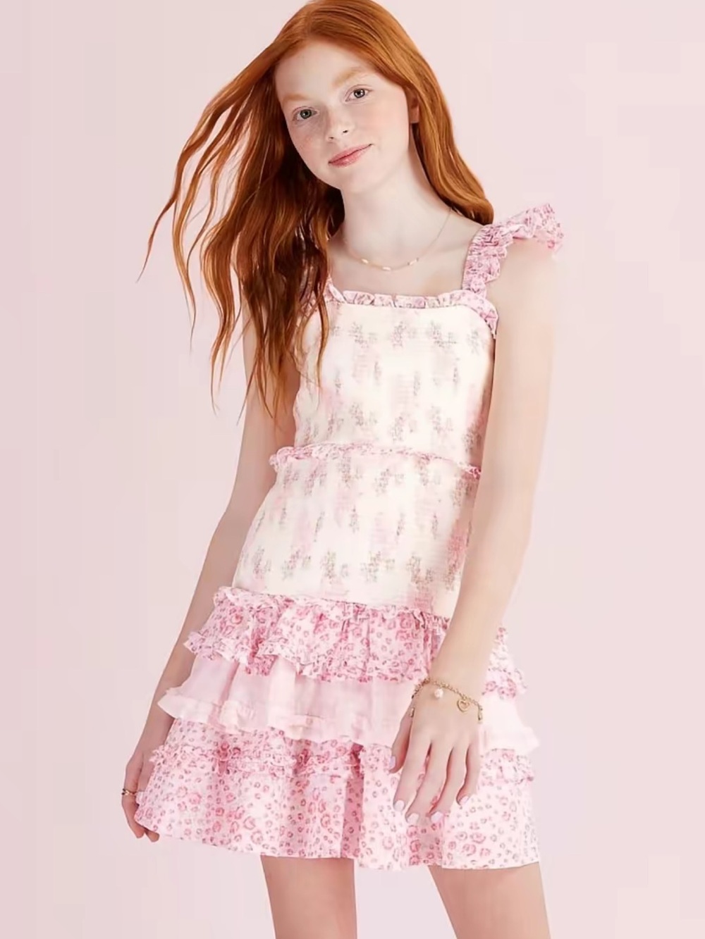 NWT Girls' Evie Blooming Bows Tiered Ruffle Dress - LoveShackFancy x Target